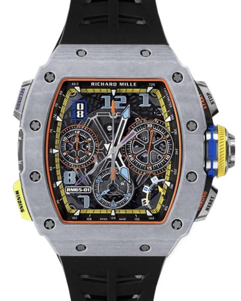 richard mille, cronografo rm 65-01 in quartz tpt|richard mille chronograph.